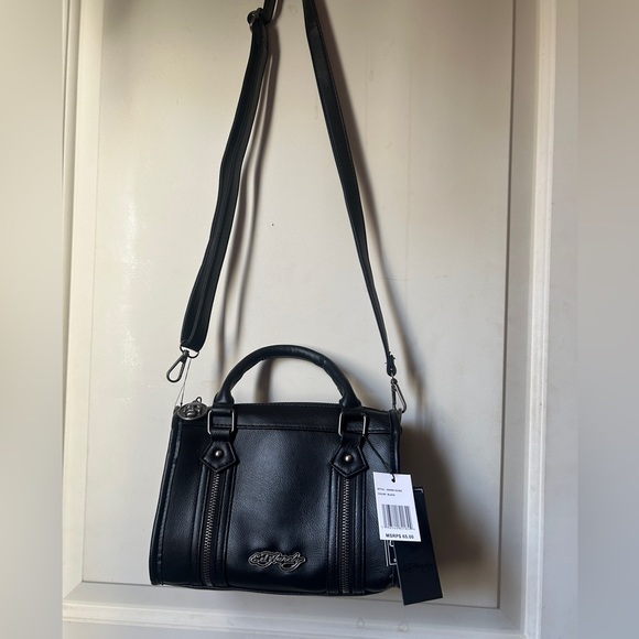 Ed Hardy Black Leather Handbag - Picture 1 of 6